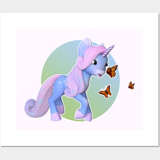 Unicorn with Butterflies Posters and Art